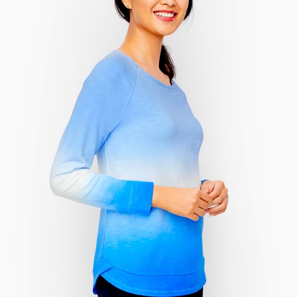 Talbots Dip Dye Pullover in Blue - Picture 1 of 2